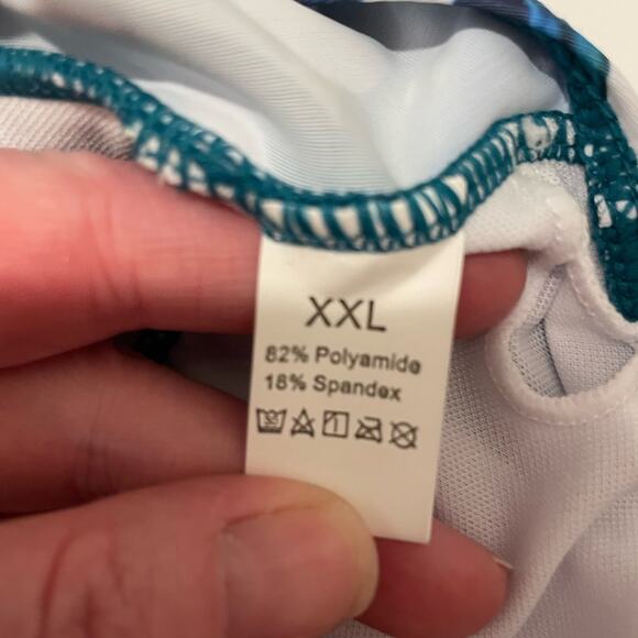 Unbranded Women's 2XL Blue Tropical Halter Neck Style One Piece Swimsuit - Picture 4 of 4